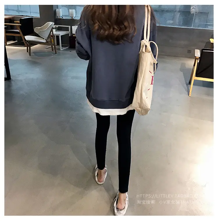 Women's Maroon Long Sleeve Pullover Korean Style — feature 31