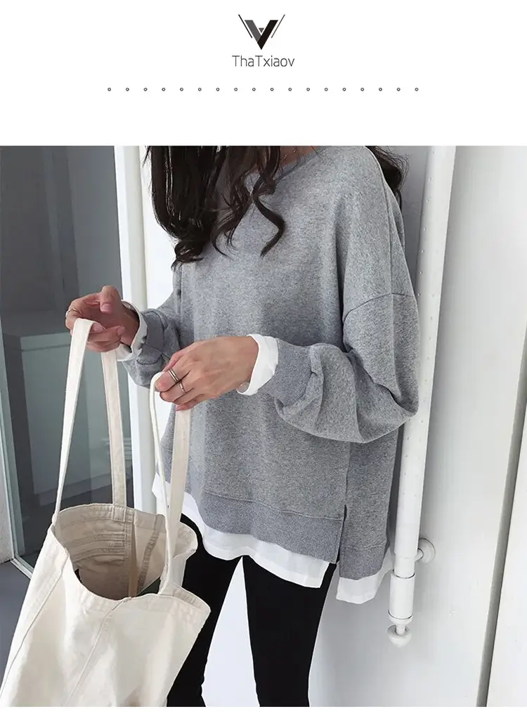 Women's Maroon Long Sleeve Pullover Korean Style — feature 32
