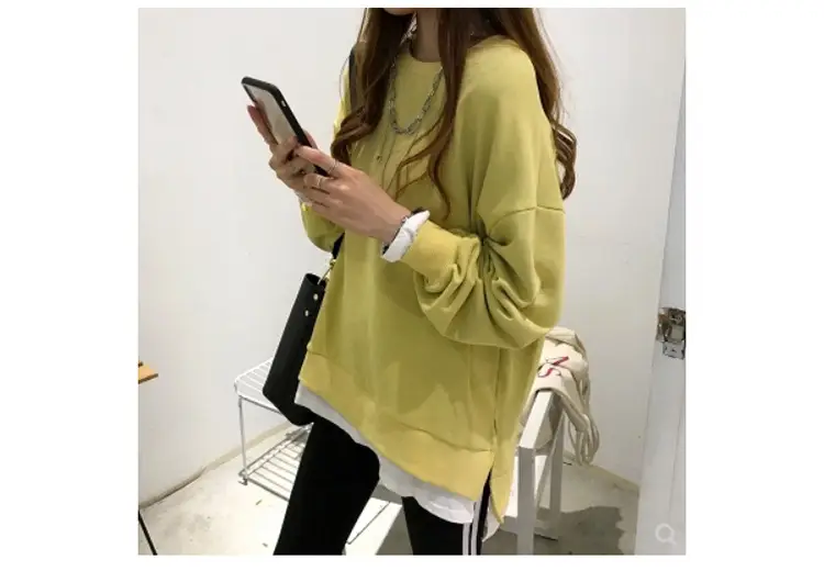 Women's Maroon Long Sleeve Pullover Korean Style — feature 33