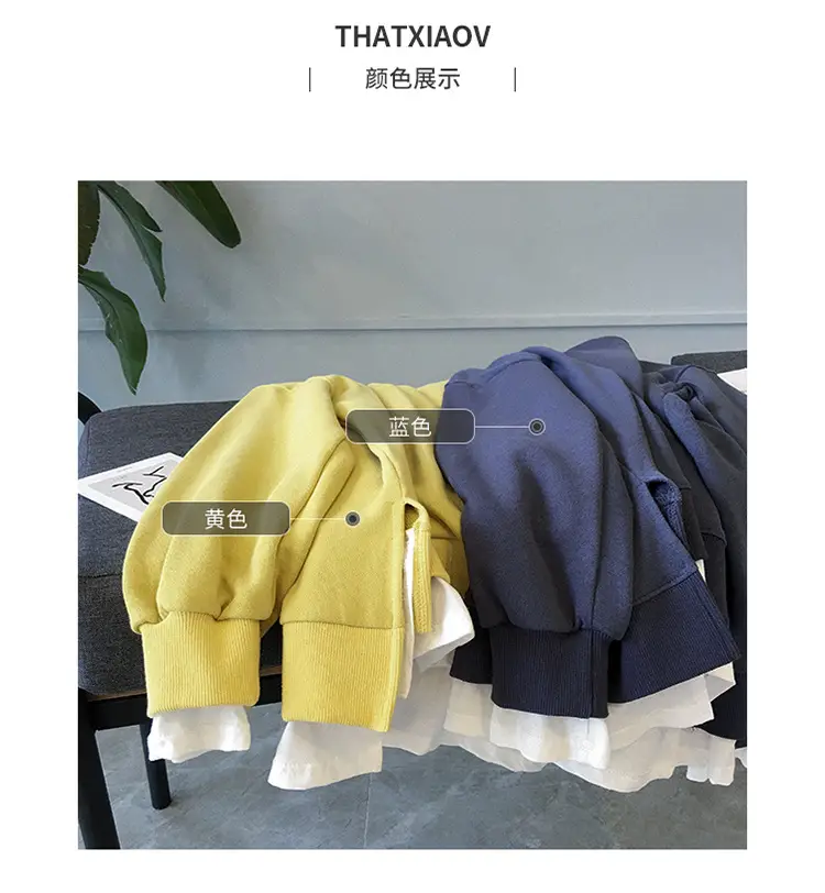 Women's Maroon Long Sleeve Pullover Korean Style — feature 4