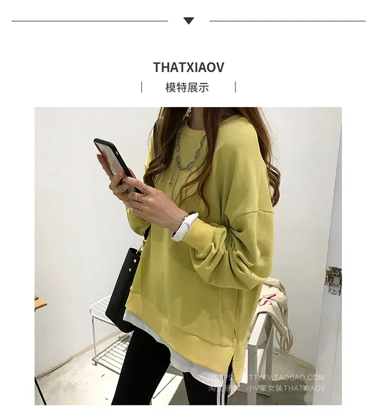 Women's Maroon Long Sleeve Pullover Korean Style — feature 8