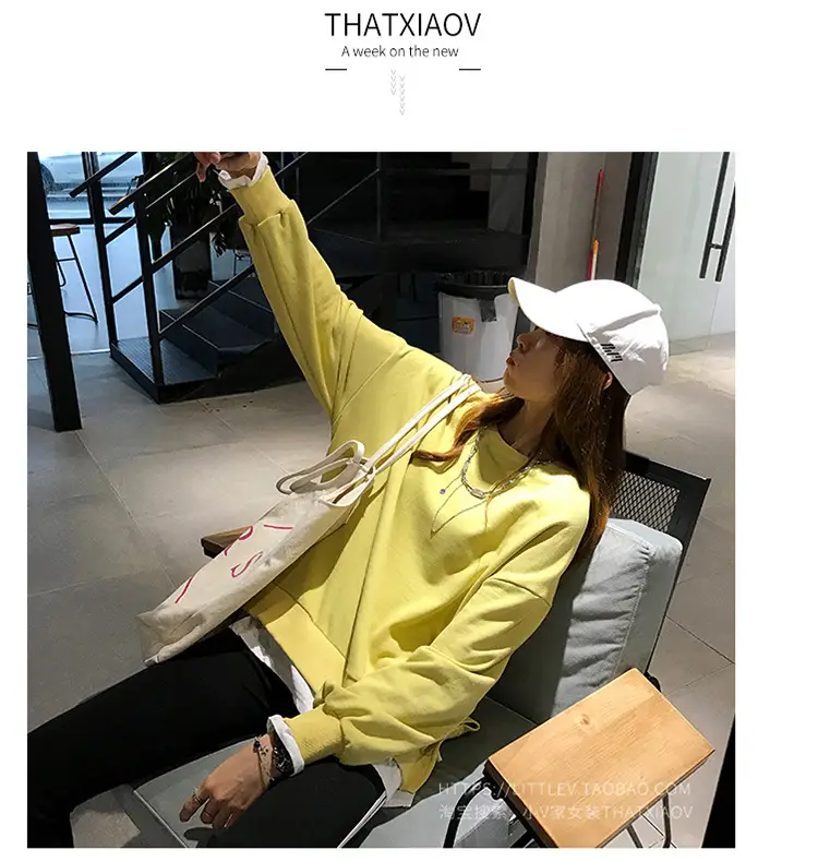 Women's Maroon Long Sleeve Pullover Korean Style — feature 9