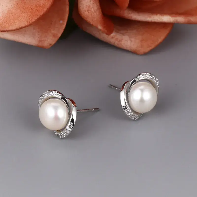Freshwater Pearl Ring Earrings for Women Gold Plated