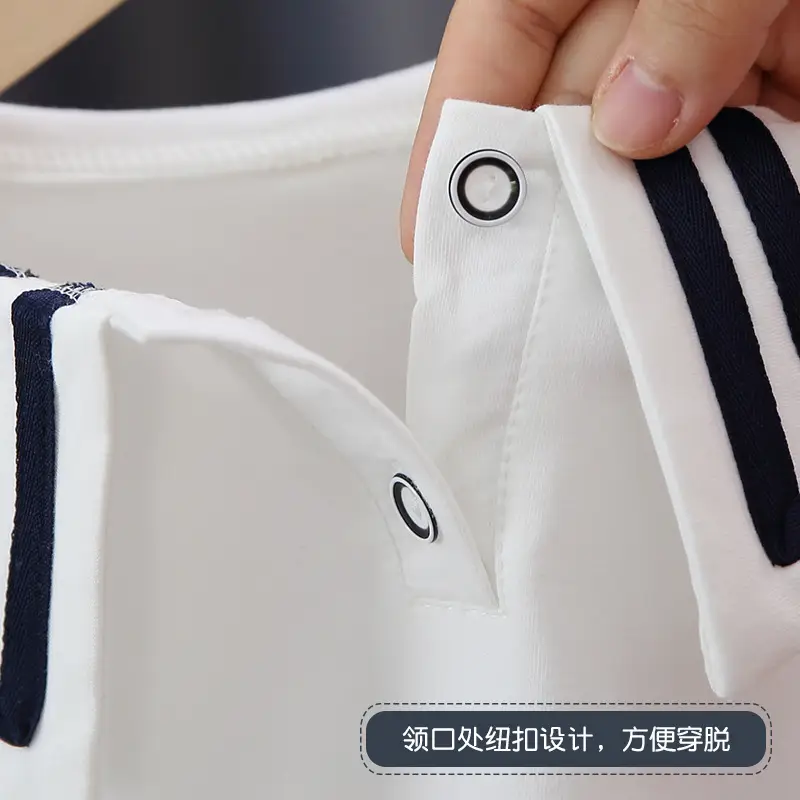 Girls Cotton Navy Lapel Top Long Sleeve Spring Autumn - Image 6