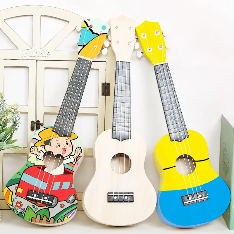 Kids Ukulele DIY Wooden Painted Musical Instrument - Image 24