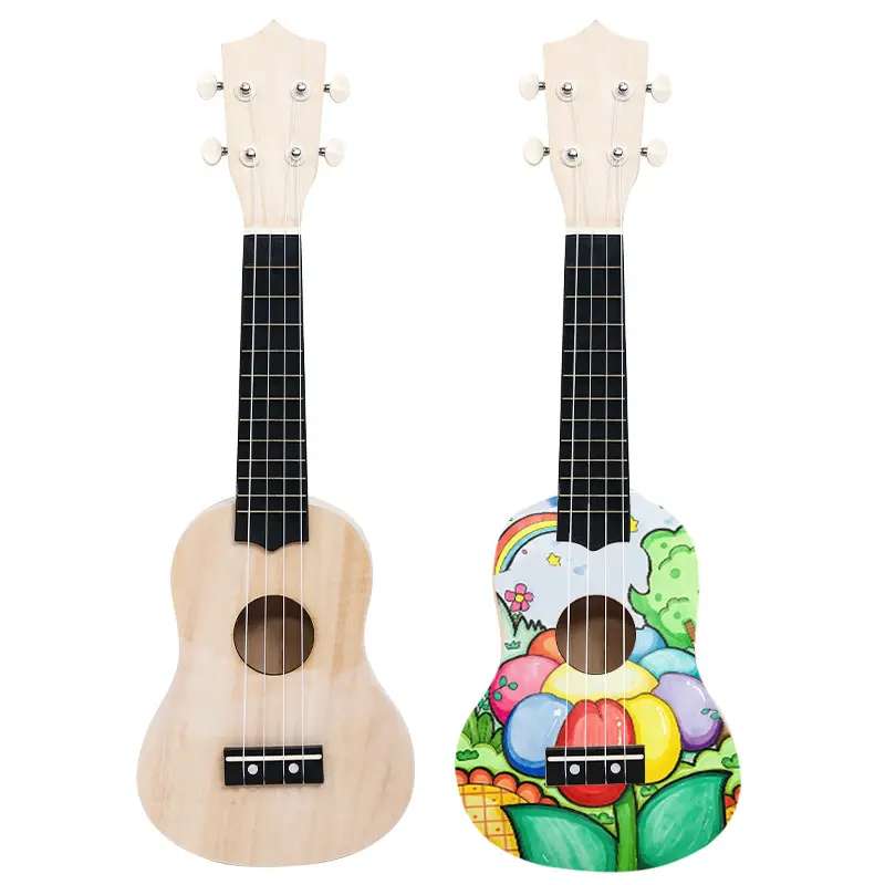 Kids Ukulele DIY Wooden Painted Musical Instrument - Image 25