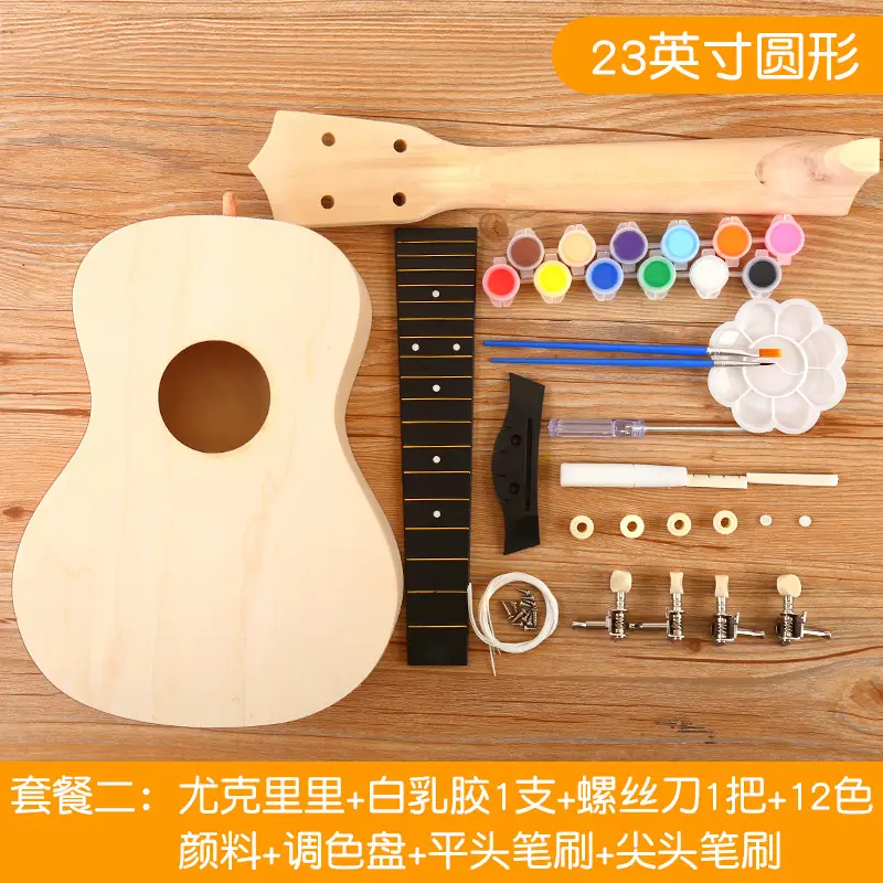 Kids Ukulele DIY Wooden Painted Musical Instrument - Image 10