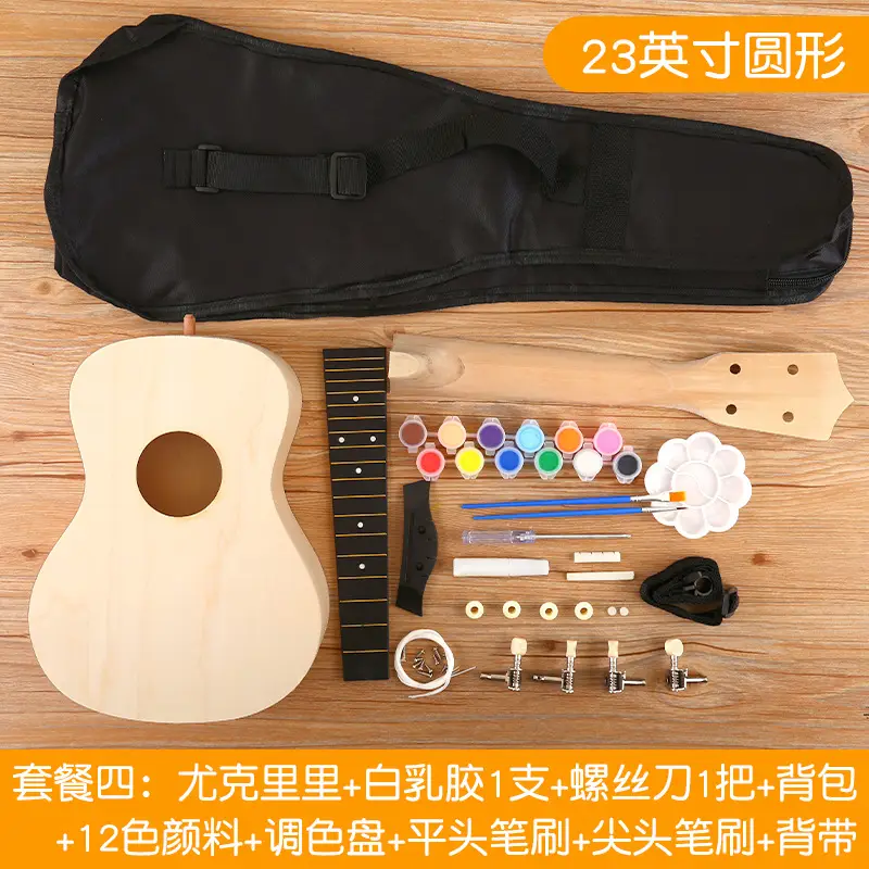 Kids Ukulele DIY Wooden Painted Musical Instrument - Image 12