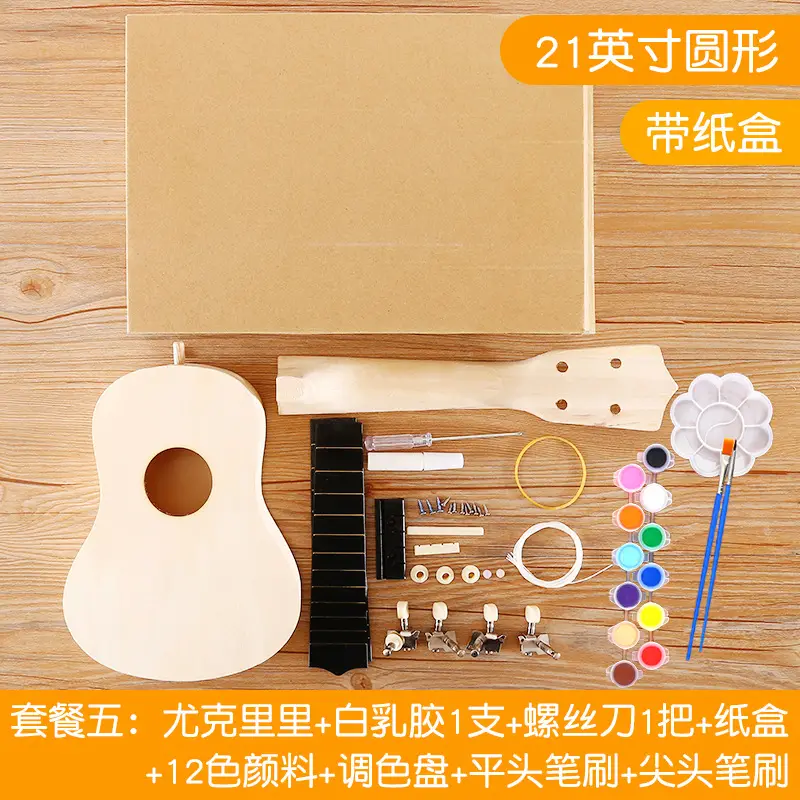 Kids Ukulele DIY Wooden Painted Musical Instrument - Image 14