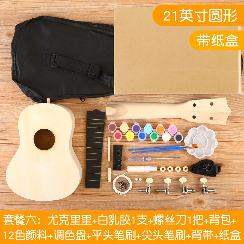 Kids Ukulele DIY Wooden Painted Musical Instrument - Image 15
