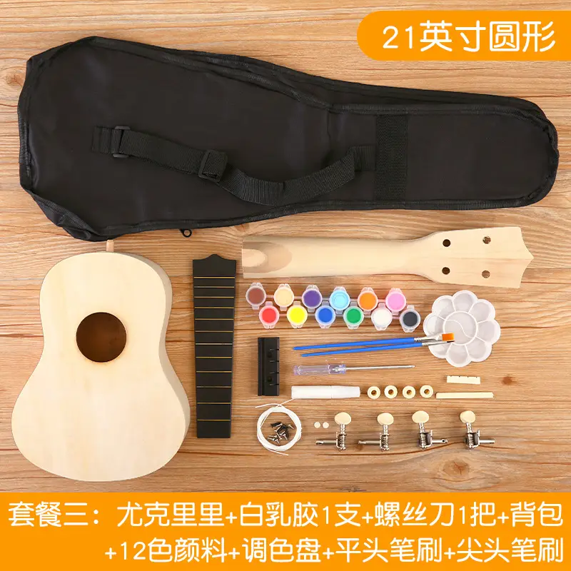 Kids Ukulele DIY Wooden Painted Musical Instrument - Image 3