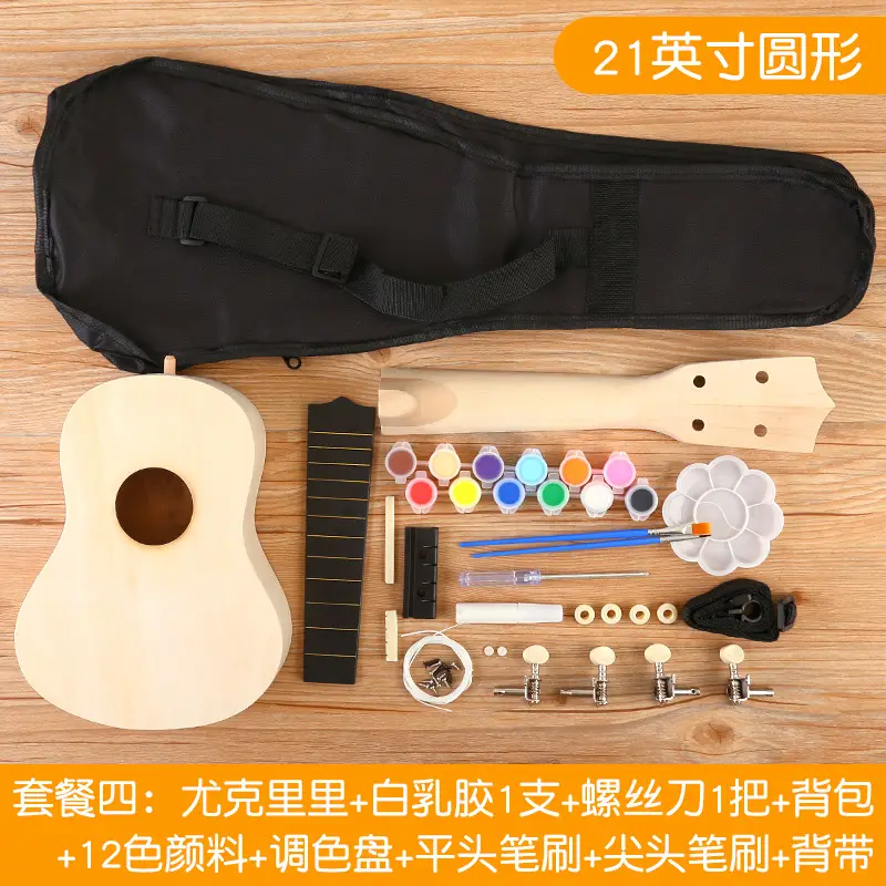 Kids Ukulele DIY Wooden Painted Musical Instrument - Image 4