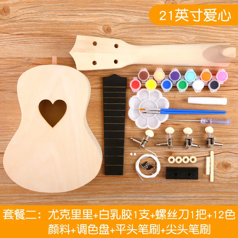 Kids Ukulele DIY Wooden Painted Musical Instrument - Image 6