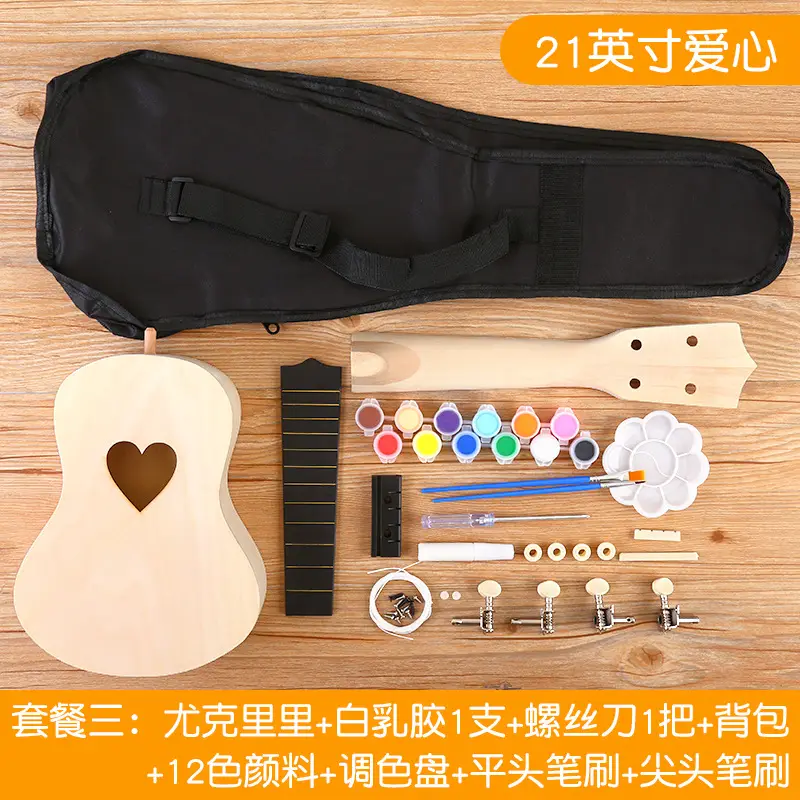 Kids Ukulele DIY Wooden Painted Musical Instrument - Image 7