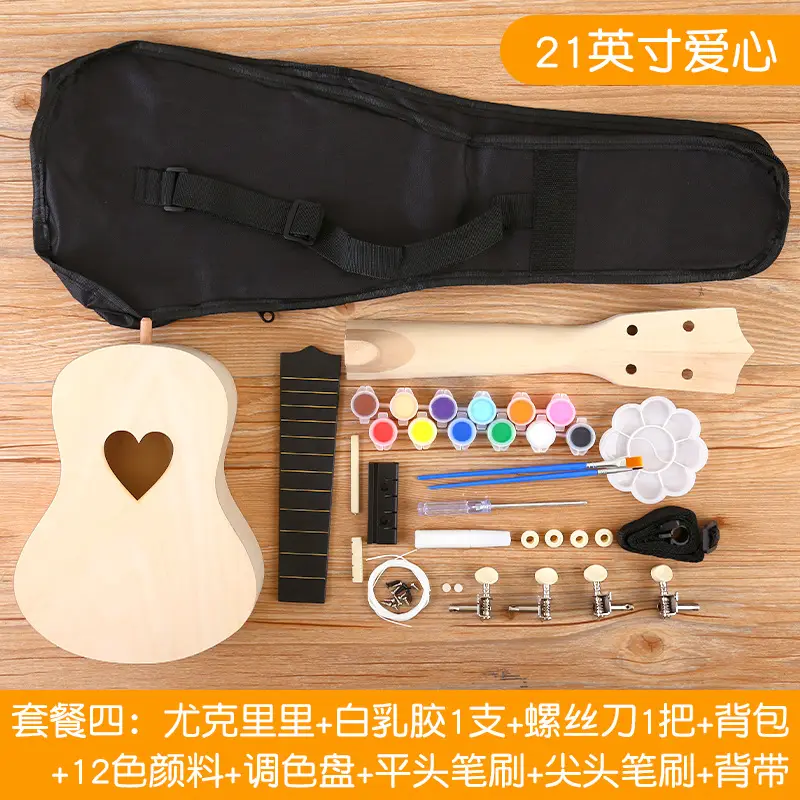 Kids Ukulele DIY Wooden Painted Musical Instrument - Image 8