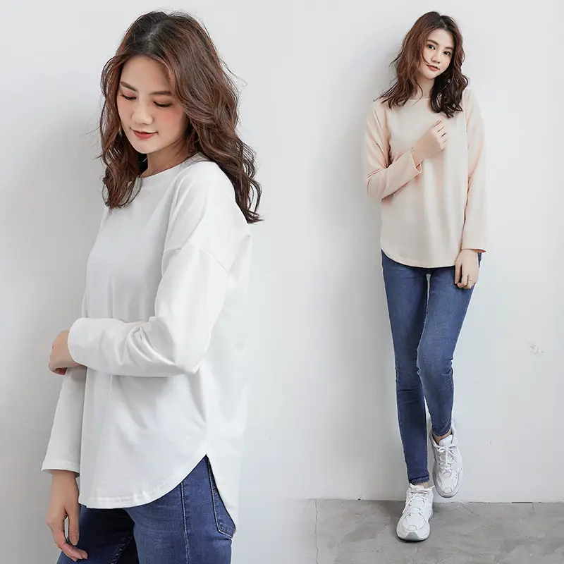 Women's White Long Sleeve Slimming T-Shirt with Slimmer Shirt - Image 7