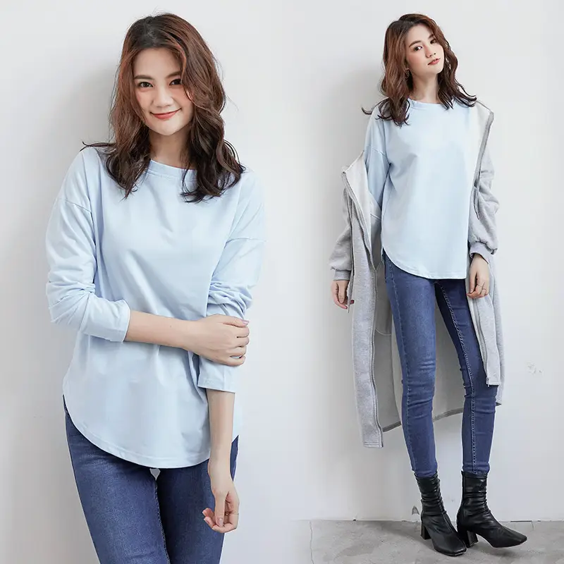 Women's White Long Sleeve Slimming T-Shirt with Slimmer Shirt - Image 8