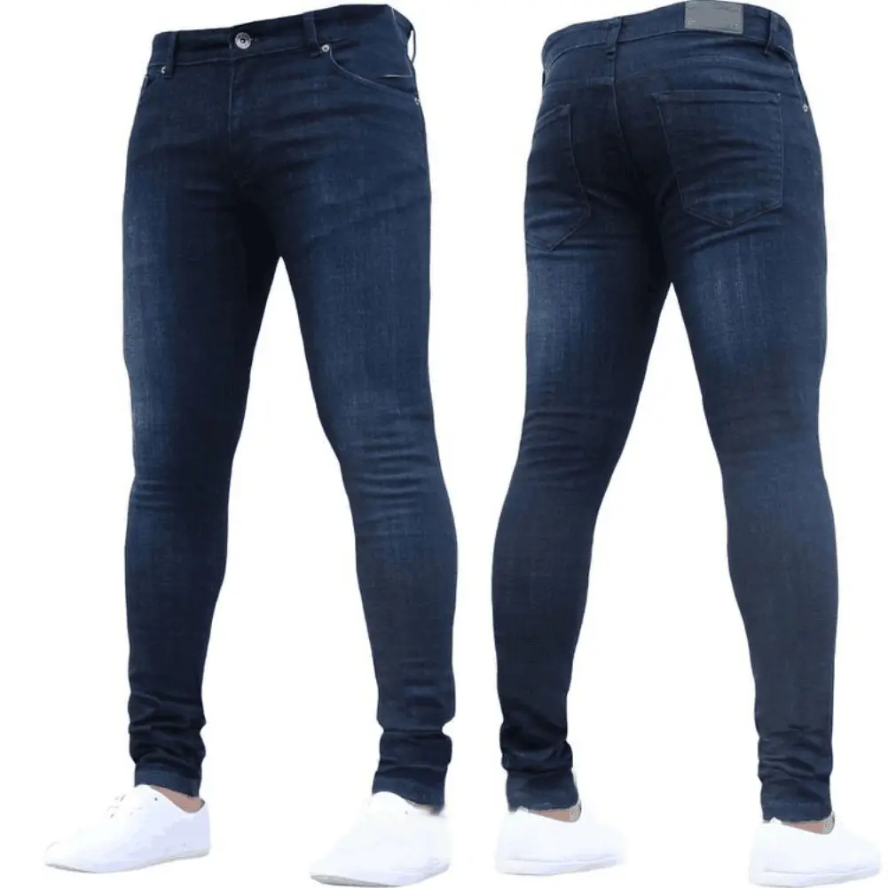 Men's Blue Denim Skinny Pants Tight Fit 1083 - Image 5