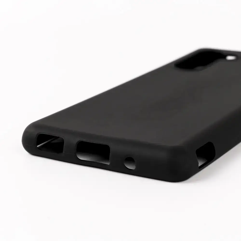 Matte Tpu Leather Phone Case Black Solid Color - Image 5