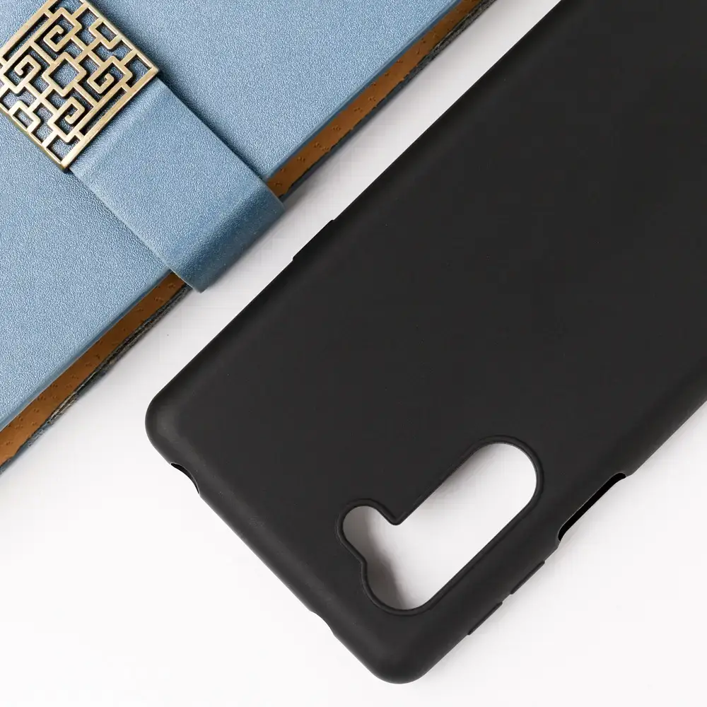 Matte Tpu Leather Phone Case Black Solid Color — feature 2