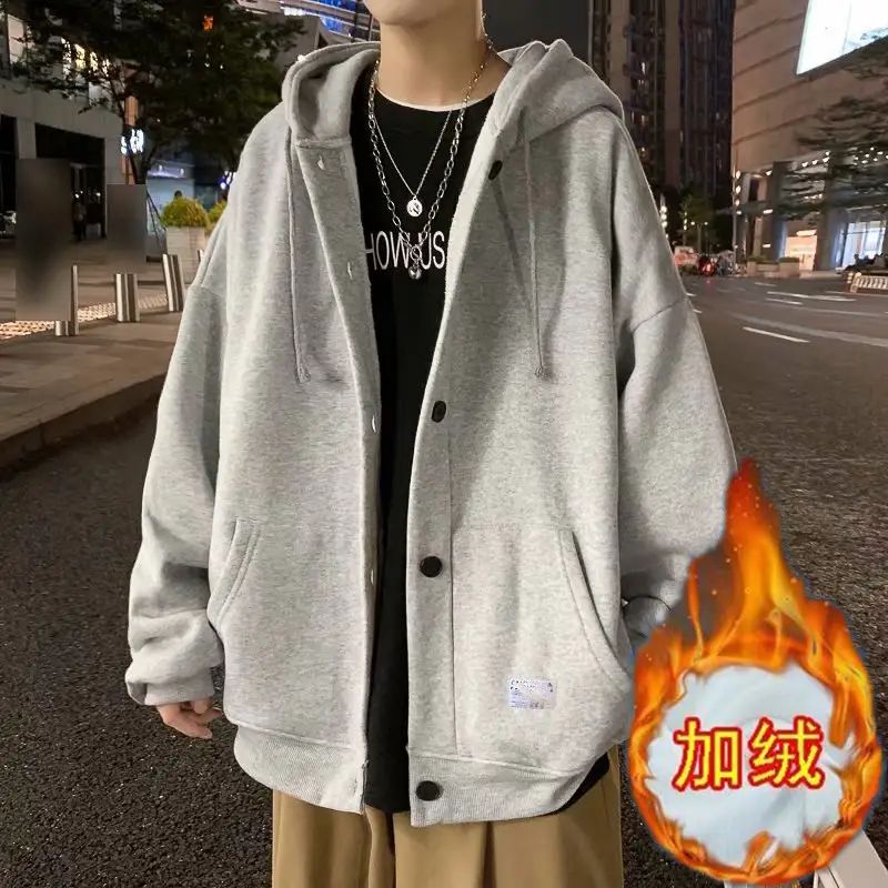Men's 2020 Velvet Jacket Warm Loose Handsome Sports Jacket - Image 3