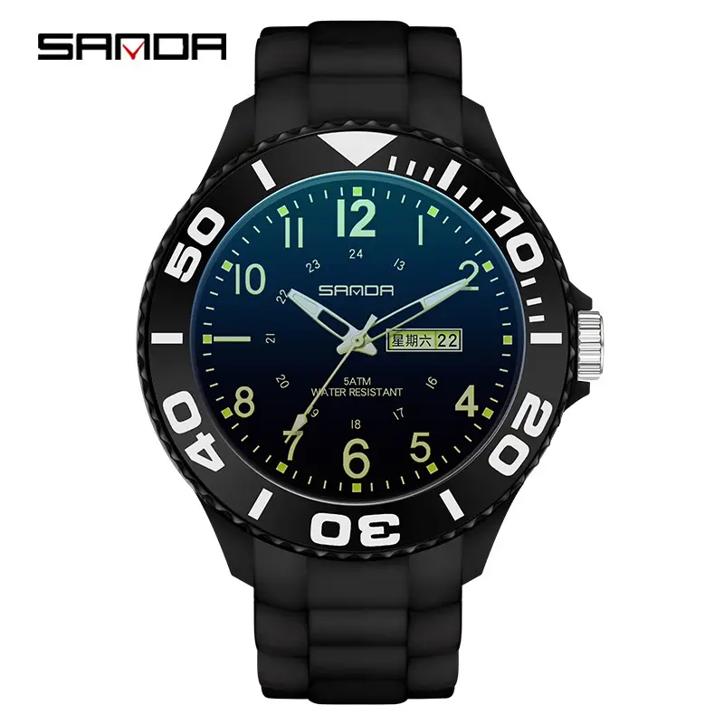 Sanda Green Quartz Casual Watch Double Display - Image 11