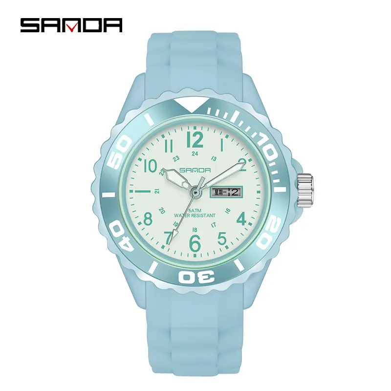 Sanda Green Quartz Casual Watch Double Display - Image 4