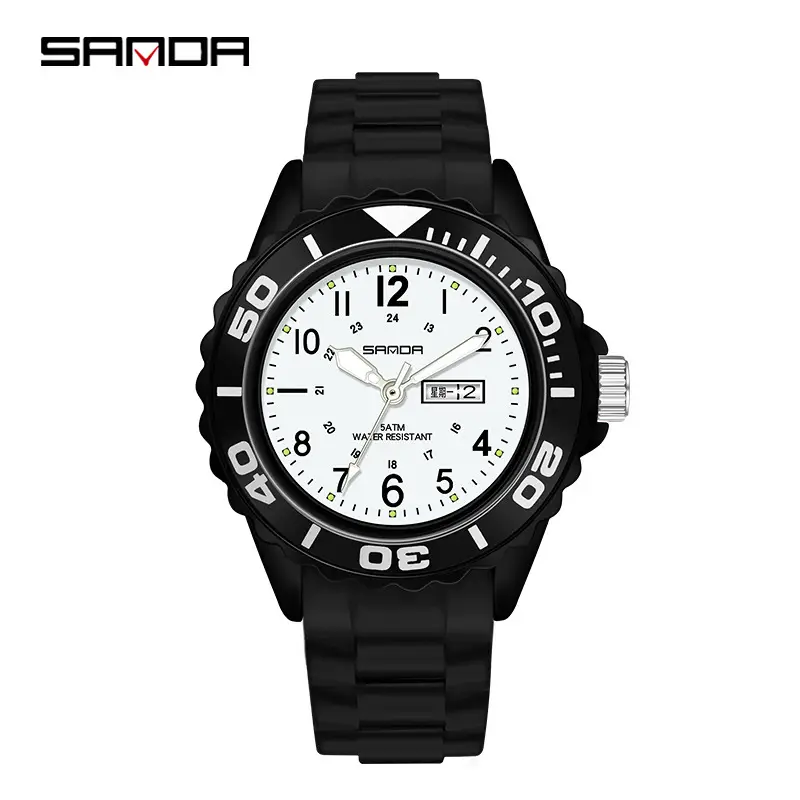 Sanda Green Quartz Casual Watch Double Display - Image 6