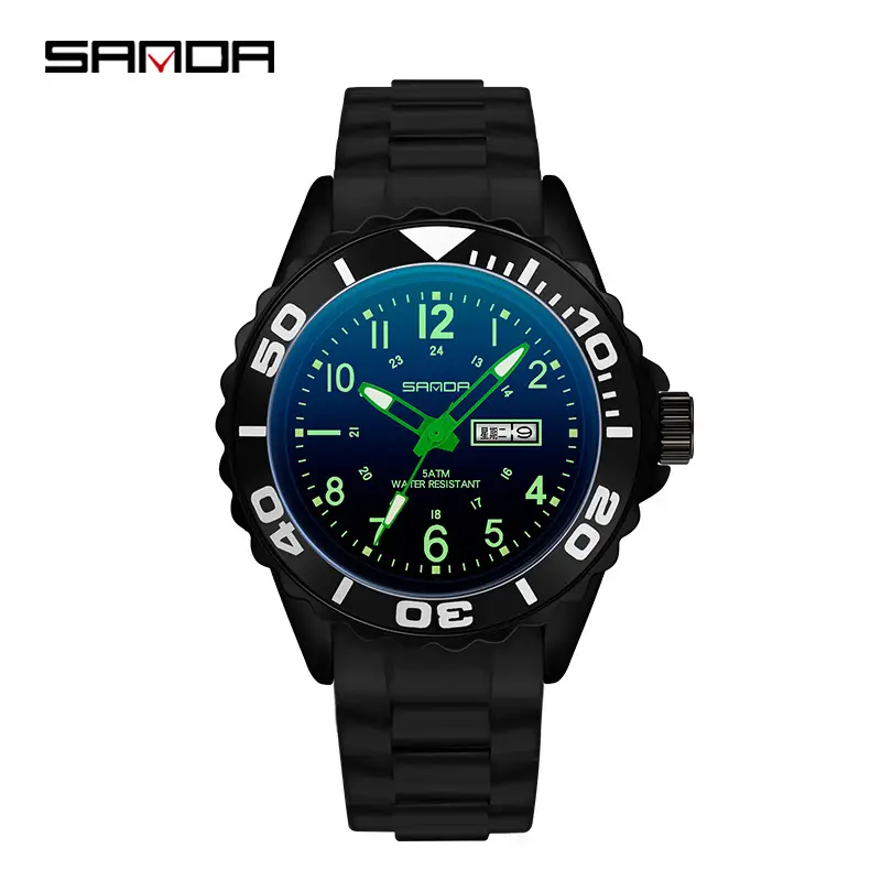 Sanda Green Quartz Casual Watch Double Display - Image 9