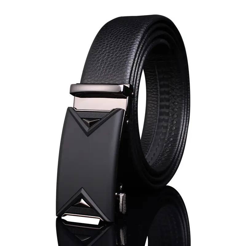 Genuine Leather Belt for Men with Automatic Buckle