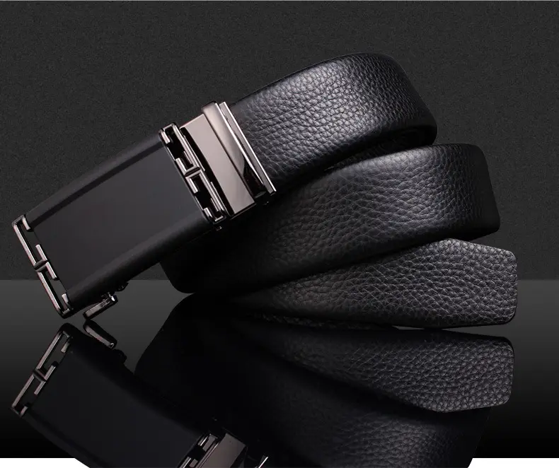 Genuine Leather Belt for Men with Automatic Buckle — feature 5