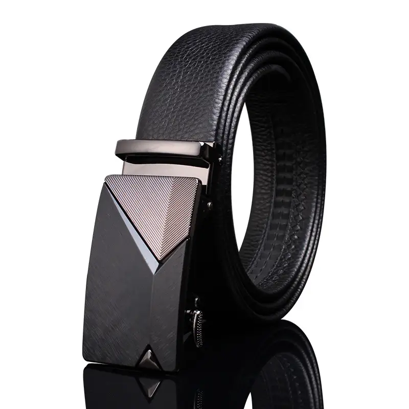 Genuine Leather Belt for Men with Automatic Buckle