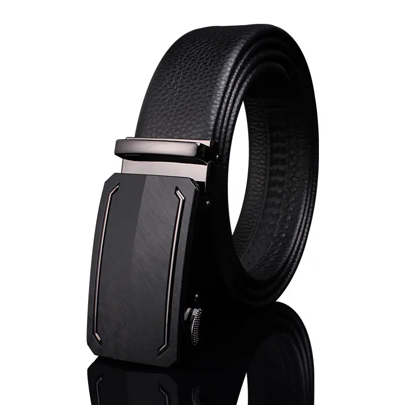 Genuine Leather Belt for Men with Automatic Buckle