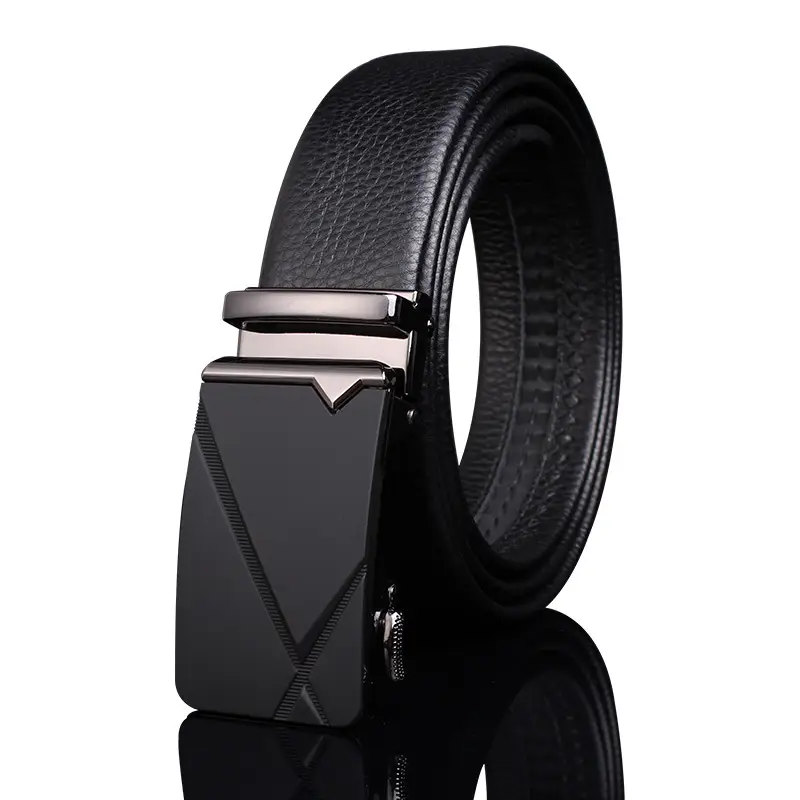 Genuine Leather Belt for Men with Automatic Buckle