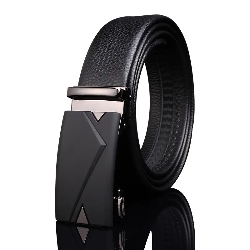 Genuine Leather Belt for Men with Automatic Buckle