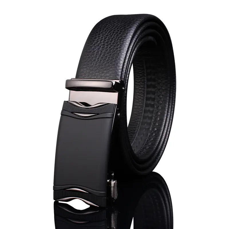 Genuine Leather Belt for Men with Automatic Buckle