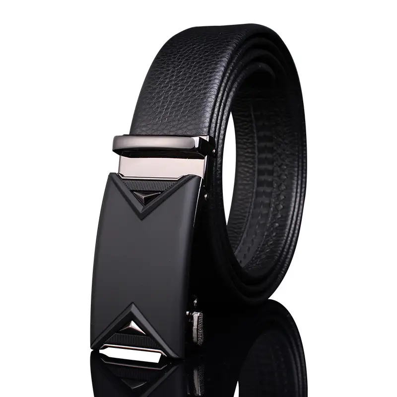 Genuine Leather Belt for Men with Automatic Buckle