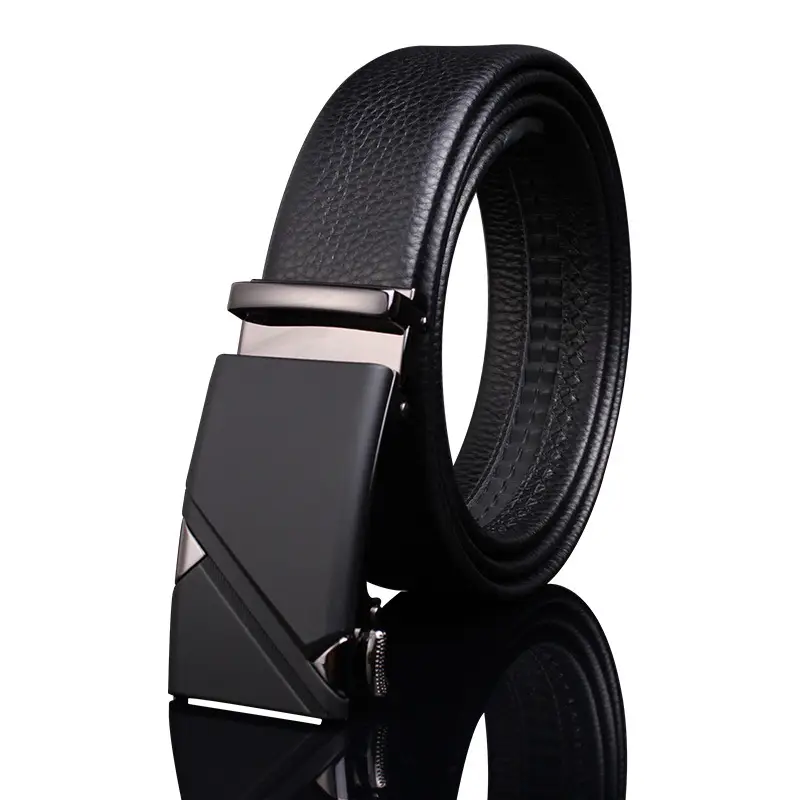 Genuine Leather Belt for Men with Automatic Buckle