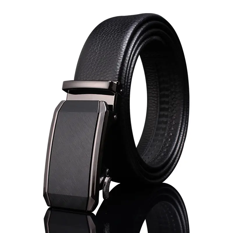 Genuine Leather Belt for Men with Automatic Buckle