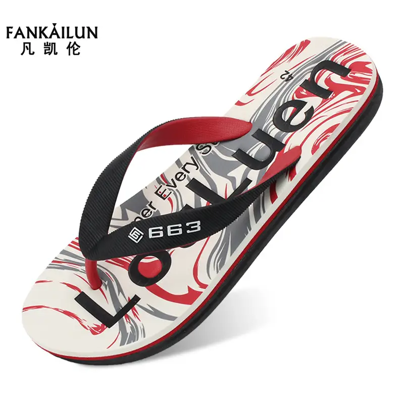 Men's Printed Flip-Flops Summer Beach Slippers