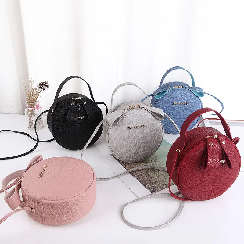 Women's Blue Round Zipper Mobile Bag - Image 11