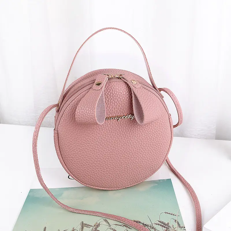 Women's Blue Round Zipper Mobile Bag - Image 5