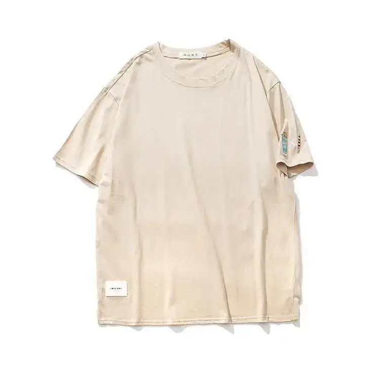 Men Light Blue Round Neck T-Shirt Short Sleeve - Image 6
