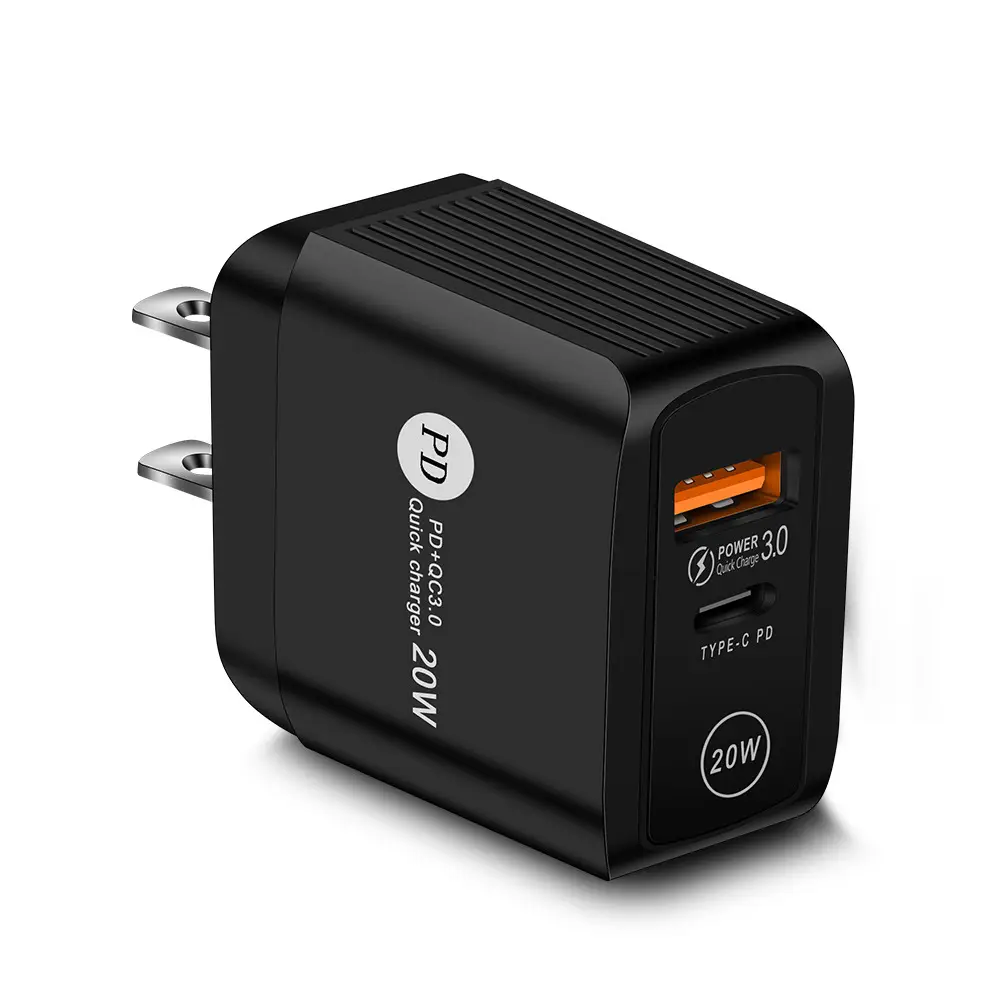 PD20W QC3.0 Fast Charge Charger Black - Image 8