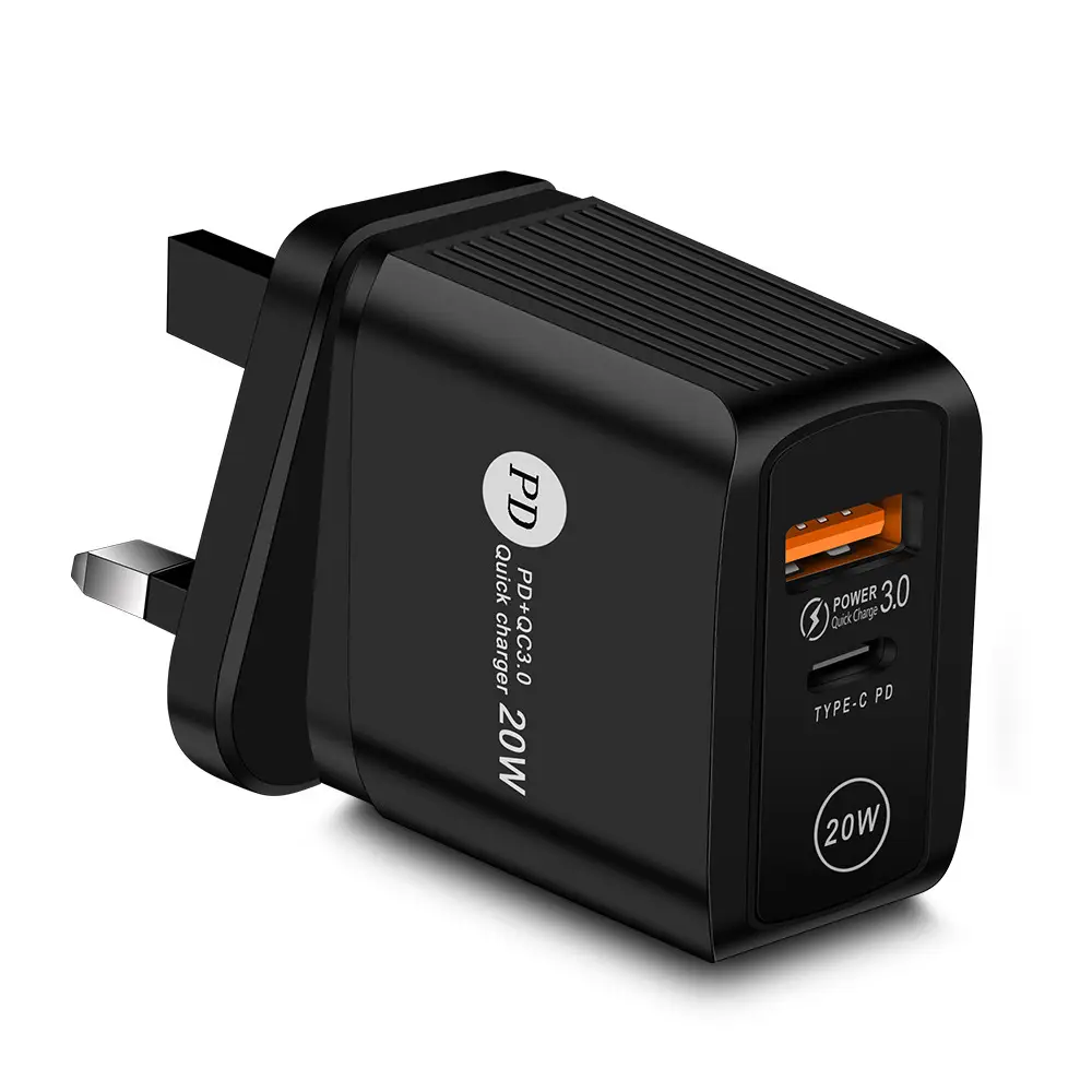 PD20W QC3.0 Fast Charge Charger Black - Image 10