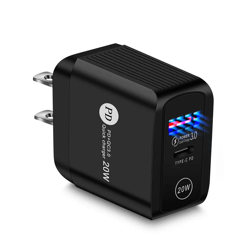 PD20W QC3.0 Fast Charge Charger Black - Image 3