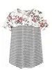 Women Striped Floral Sleeve Nursing Top - Image 2