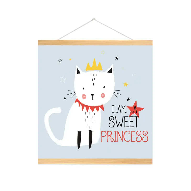 Nordic Cat Princess Wall Art for Kids Room Decor - Image 23