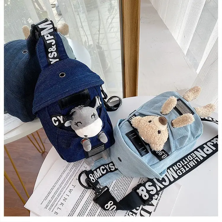 Women's Blue Plush Bear Crossbody Bag - Image 3