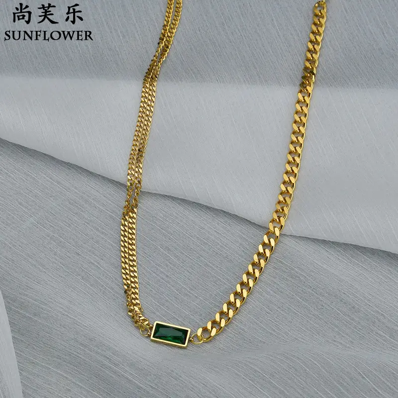 European American Stitching Chain Distinctive Fashion Short Clavicle Chain - Image 4